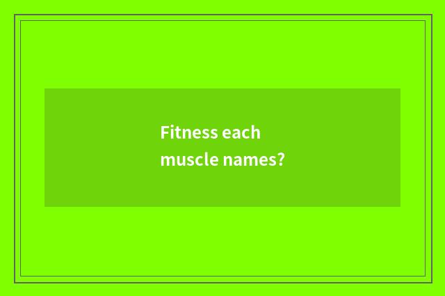 Fitness each muscle names?