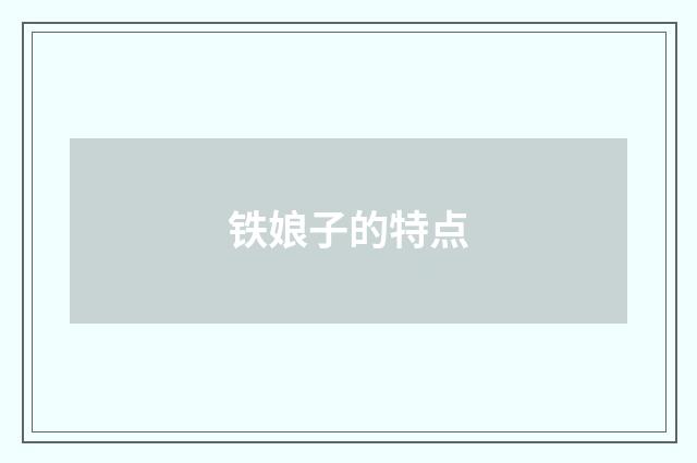 铁娘子的特点