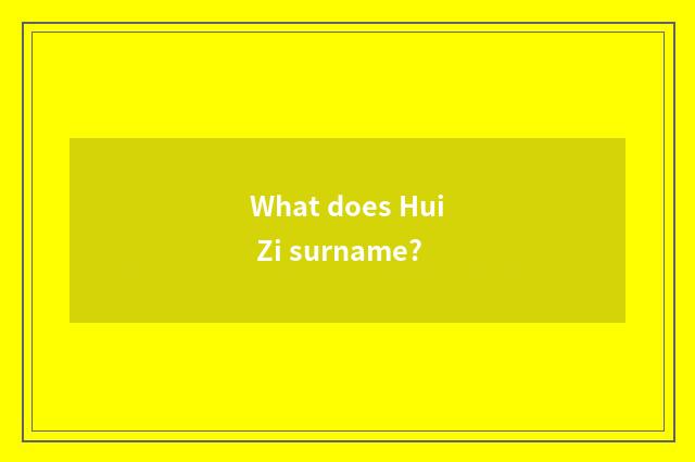 What does Hui Zi surname?