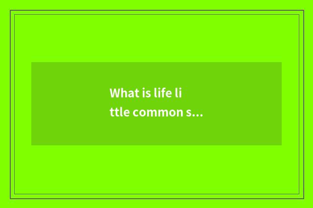 What is life little common sense?