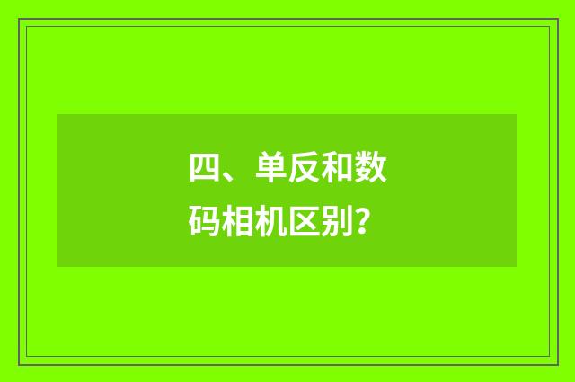 四、单反和数码相机区别？