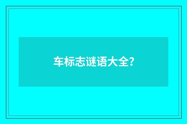车标志谜语大全？