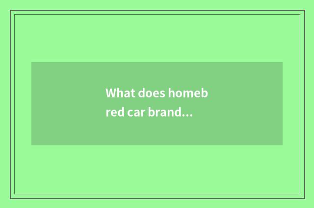 What does homebred car brand have, encyclopedia of homebred car brand?
