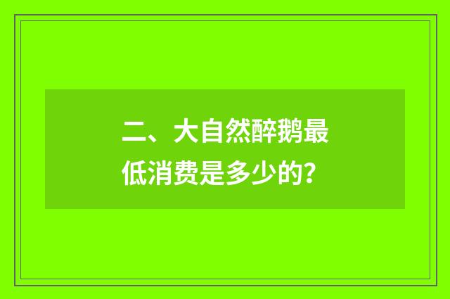 二、大自然醉鹅最低消费是多少的?