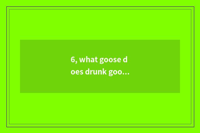 6, what goose does drunk goose use?