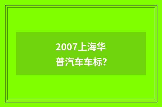 2007上海华普汽车车标？