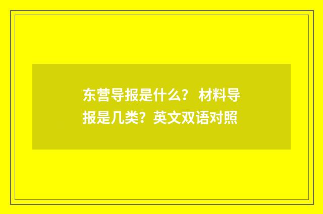 东营导报是什么？ 材料导报是几类？英文双语对照