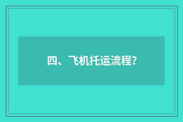 四、飞机托运流程？