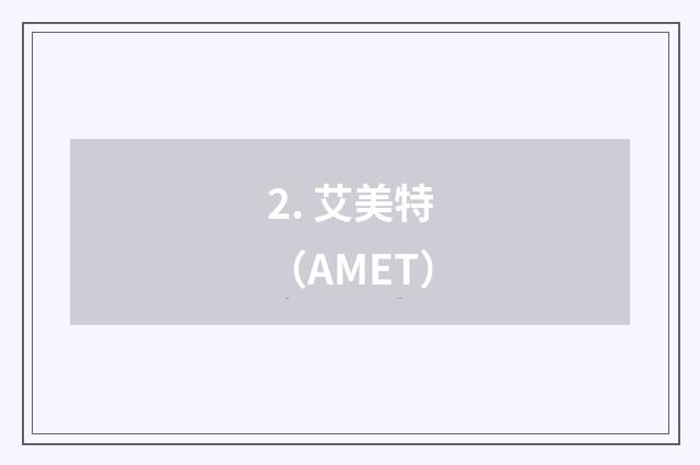 2. 艾美特（AMET）