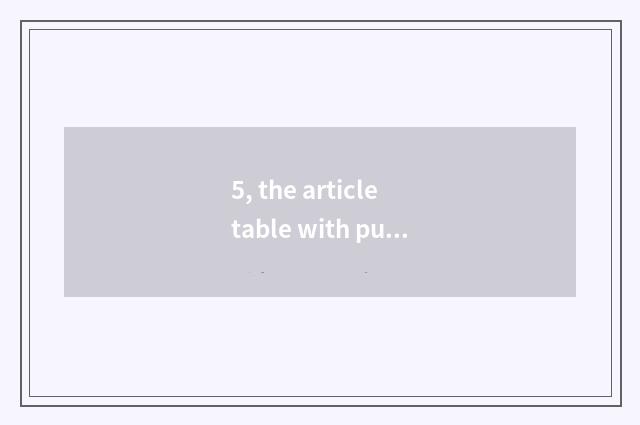 5, the article table with pure and fresh and natural air?