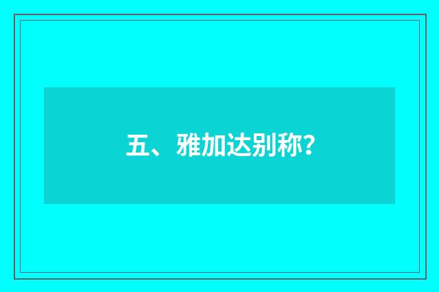 五、雅加达别称？