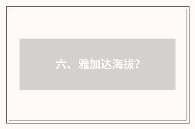 六、雅加达海拔?