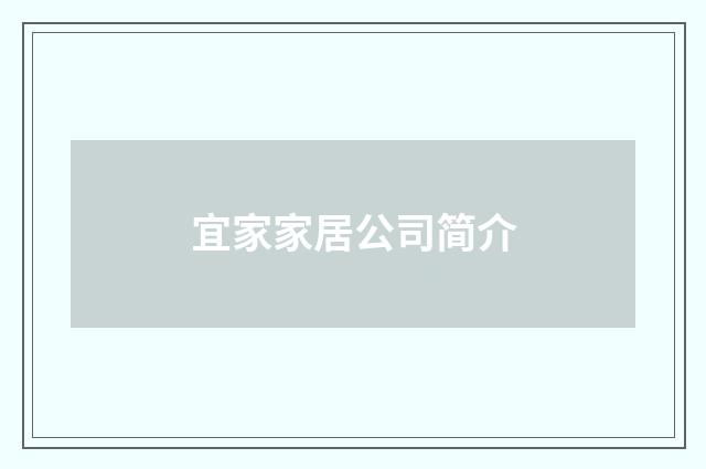 宜家家居公司简介