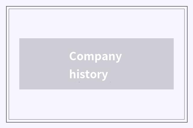 Company history