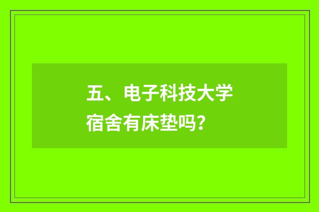 五、电子科技大学宿舍有床垫吗？