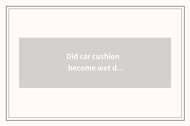 Did car cushion become wet don't have a thing?