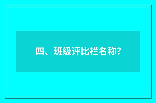 四、班级评比栏名称？