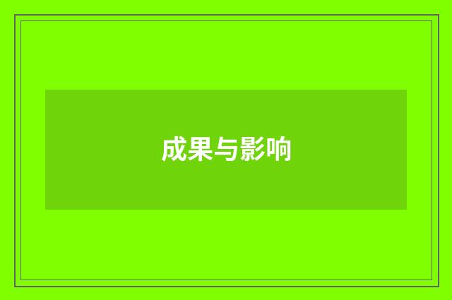 成果与影响