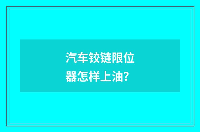 汽车铰链限位器怎样上油？