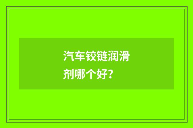 汽车铰链润滑剂哪个好？