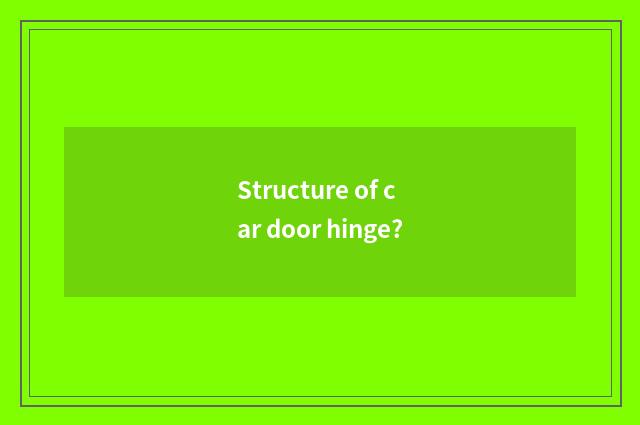 Structure of car door hinge?