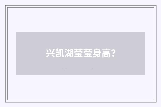 兴凯湖莹莹身高？