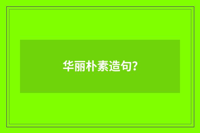 华丽朴素造句？