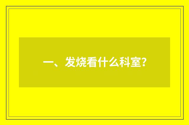 一、发烧看什么科室？