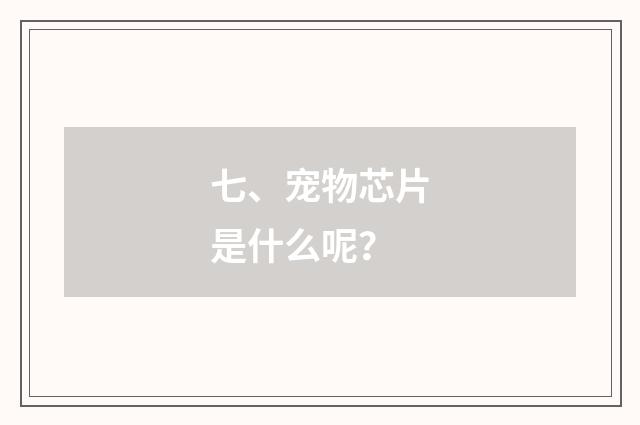 七、宠物芯片是什么呢？