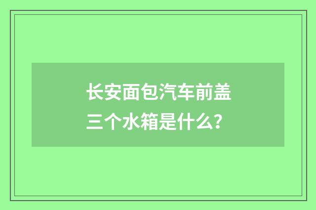 长安面包汽车前盖三个水箱是什么？