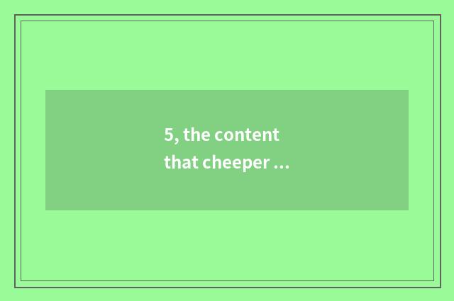 5, the content that cheeper mental health teachs?