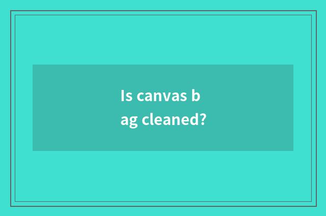 Is canvas bag cleaned?