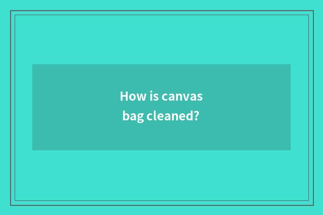 How is canvas bag cleaned?