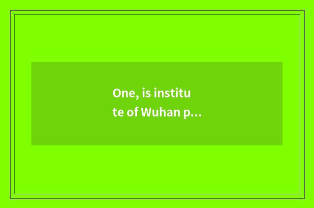 One, is institute of Wuhan project science and technology Wuhan project universi