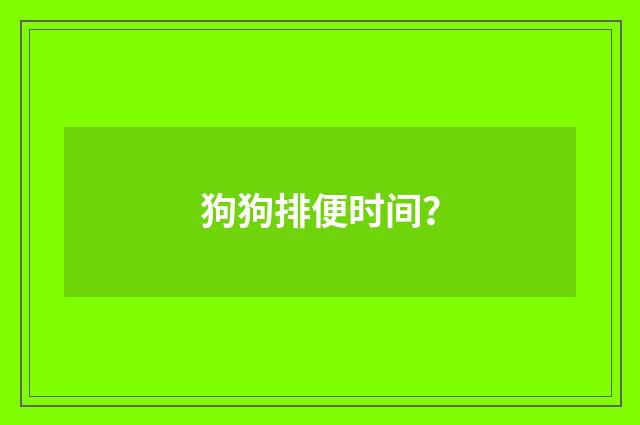 狗狗排便时间？