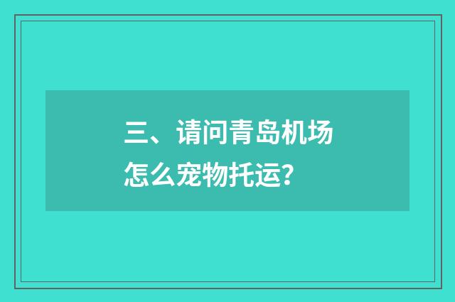 三、请问青岛机场怎么宠物托运？
