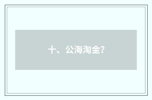 十、公海淘金？
