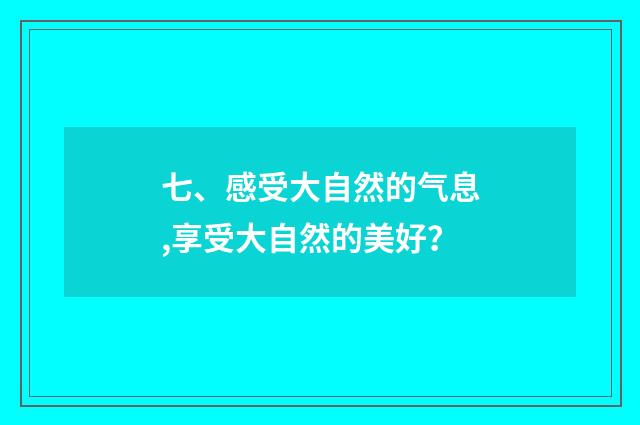 七、感受大自然的气息,享受大自然的美好？