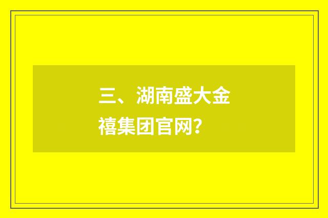 三、湖南盛大金禧集团官网？