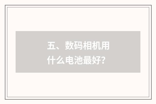 五、数码相机用什么电池最好？