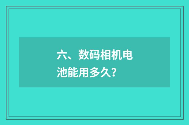 六、数码相机电池能用多久？