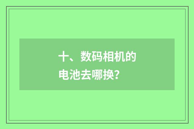 十、数码相机的电池去哪换？