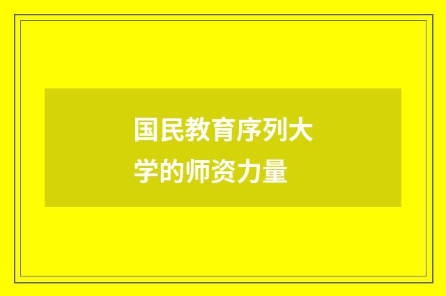 国民教育序列大学的师资力量
