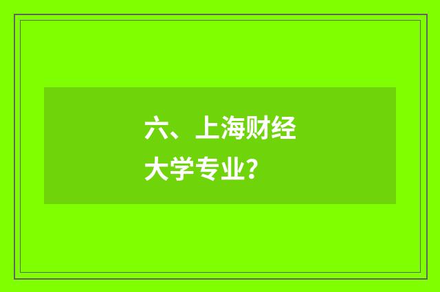 六、上海财经大学专业？