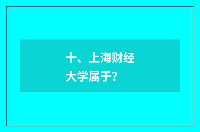 十、上海财经大学属于？