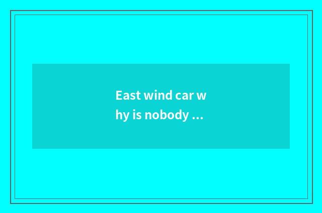 East wind car why is nobody bought?