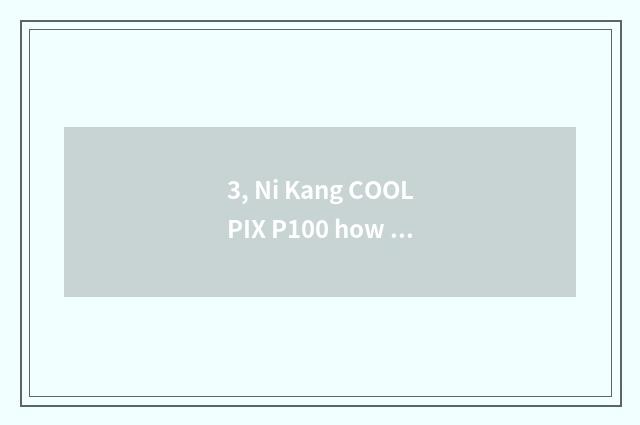 3, Ni Kang COOLPIX P100 how many money?