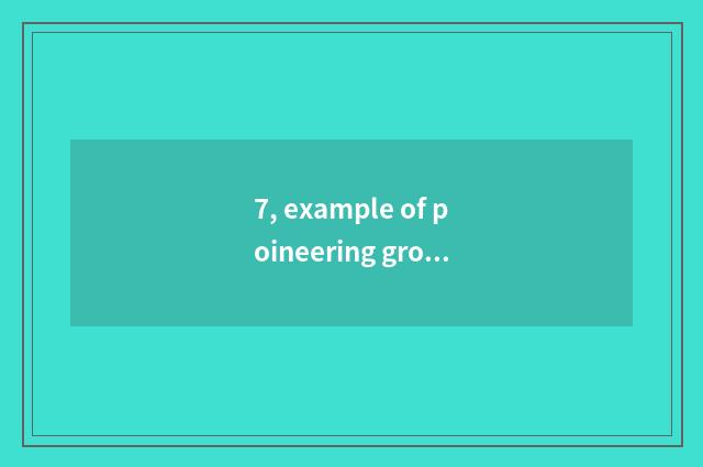 7, example of poineering group concept?