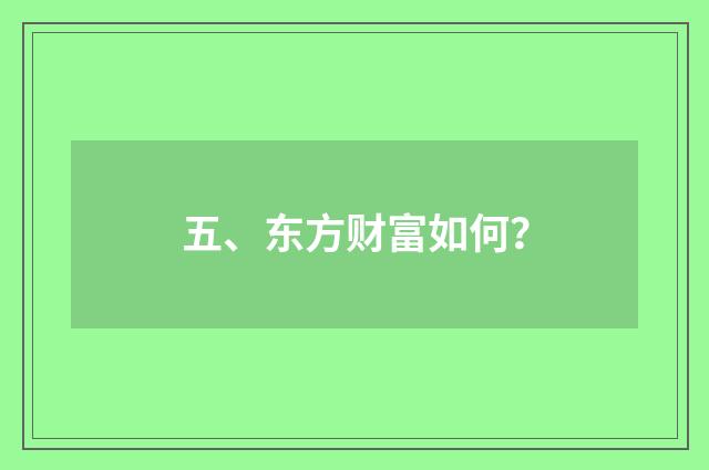 五、东方财富如何？