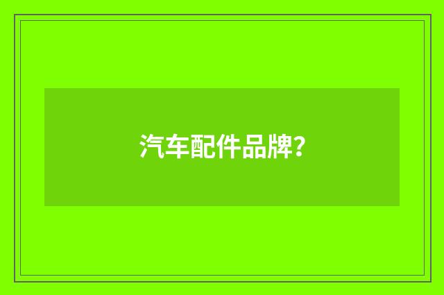 汽车配件品牌？